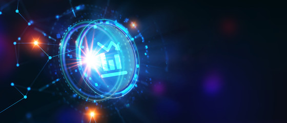 Business, Technology, Internet and network concept. Financial Graph. Stock Market chart. Forex Investment.