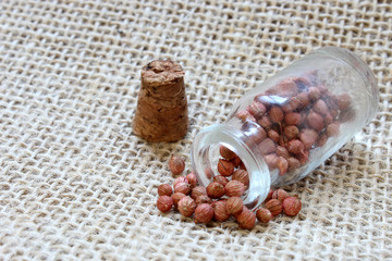 coriander seeds scattered on the table