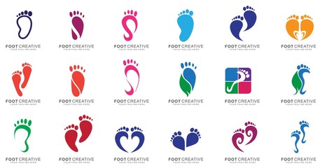 set of Foot logo design