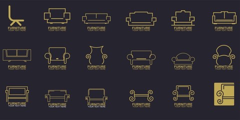 Set of Modern Furniture Vector Logo