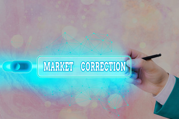 Text sign showing Market Correction. Business photo text When prices fall 10 percent from the 52 week high