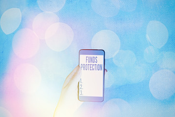 Handwriting text Funds Protection. Conceptual photo promises return portion initial investment to investor.