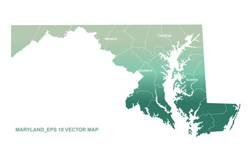 maryland map. vector map of maryland, U.S. states.