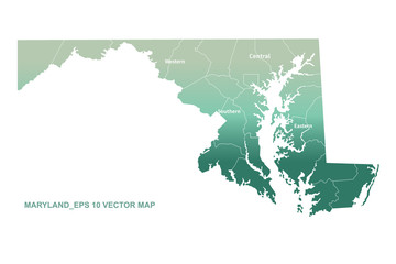 Fototapeta premium maryland map. vector map of maryland, U.S. states.