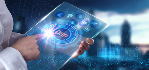 DSP - Demand Side Platform. Business, Technology, Internet and network concept.