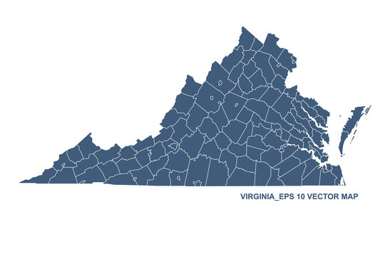virginia map. vector map of virginia, U.S. states.