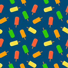 Summer pattern with ice cream concept in the dark backdrop