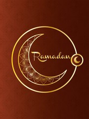 Obraz premium golden moon ramadan kareem decoration
