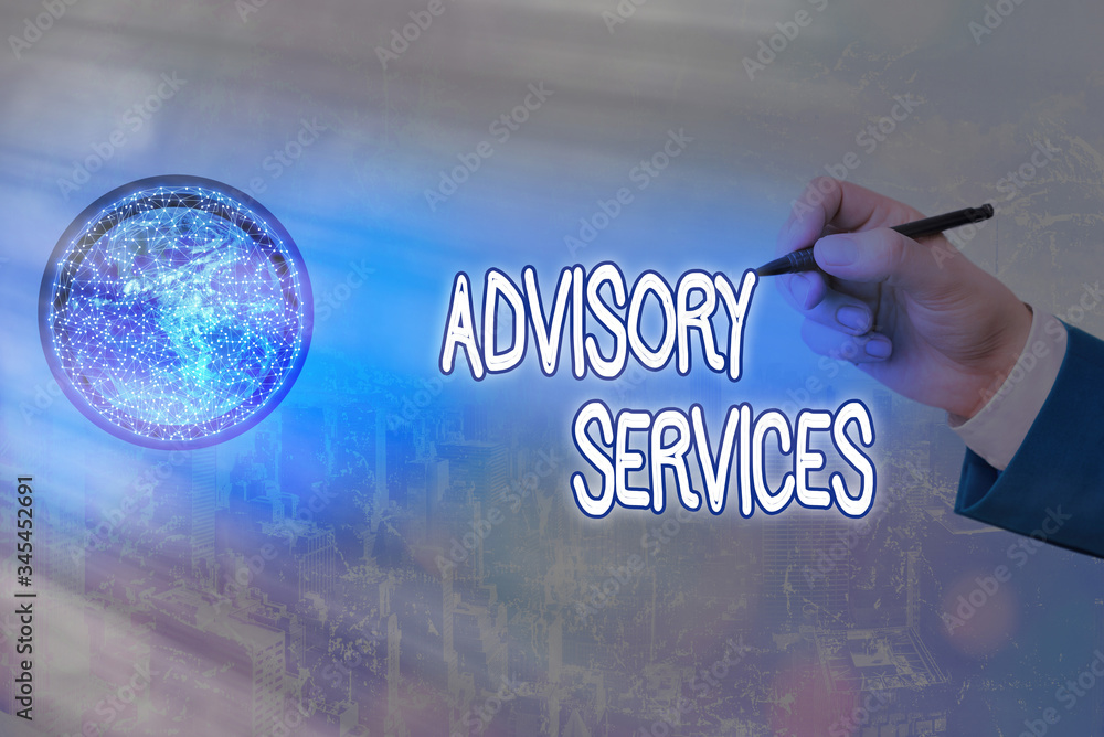 Poster writing note showing advisory services. business concept for support actions and overcome weaknesses