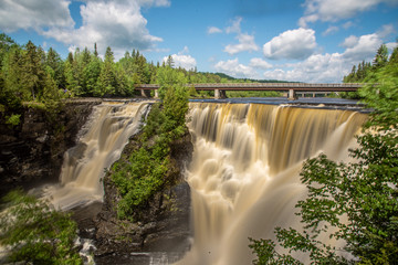 Fototapeta premium Kakabeka Falls in Ontario, Canada. Long exposure photo taken in the summer. 