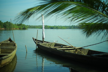 fishing boat on the river
