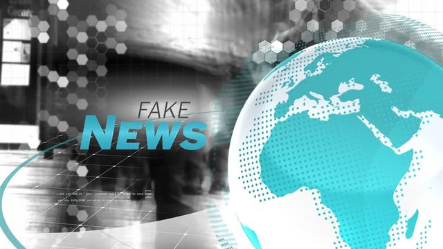 Word Fake News written with digital globe on street background