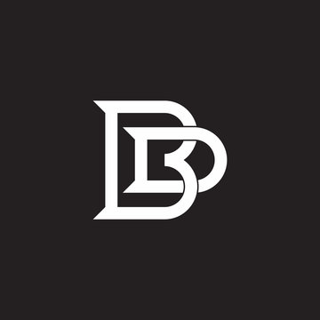 abstract letter bd overlapping line design logo vector