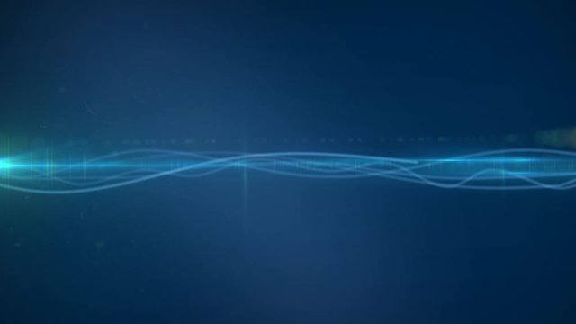 Animation of multiple lines and binary coding on blue background