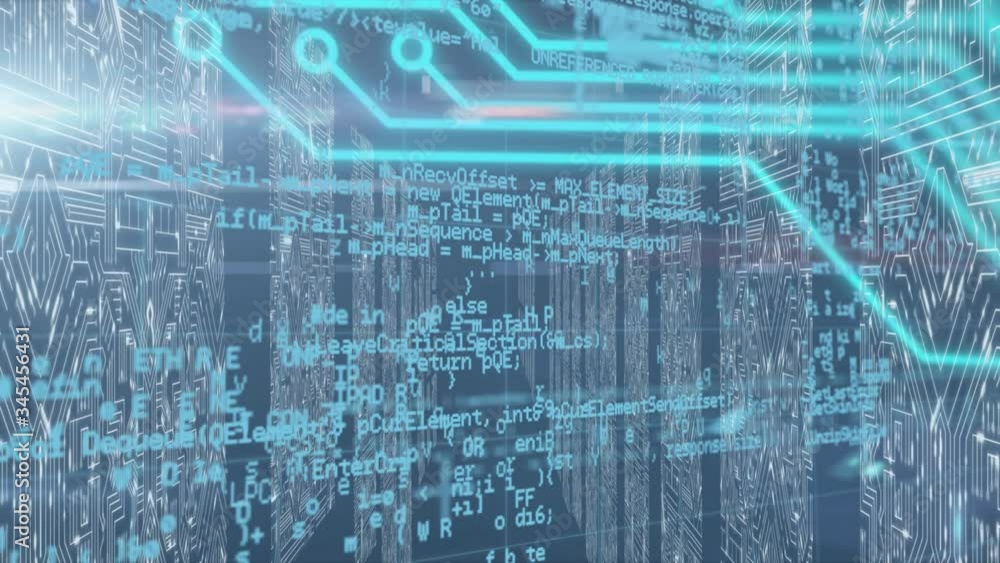 Poster computer circuit board and data processing in tech room on background