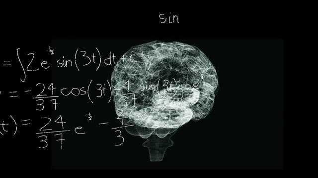 Animation of brain with technology and data processing