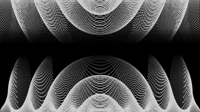 Animation of flowing spirals of information and mesh of network connections moving in seamless on bl