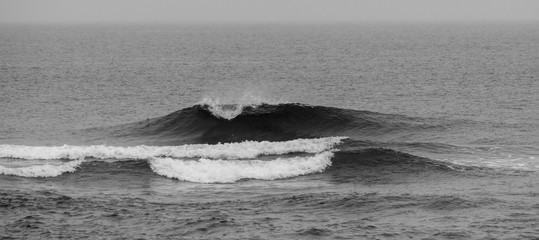 black and white ocean 