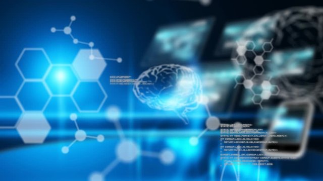 Animation of human brain and medical data processing over computer screens 