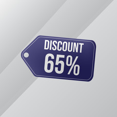 Up To 65% Label Discount Sale Vector Design