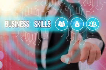 Word writing text Business Skills. Business photo showcasing An ability to acquire systematic...