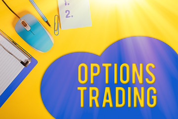 Word writing text Options Trading. Business photo showcasing Different options to make goods or...