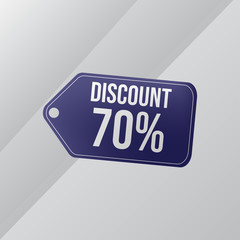 Up To 70% Label Discount Sale Vector Design