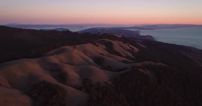 Sunset San Francisco Bay Area Marin Arial