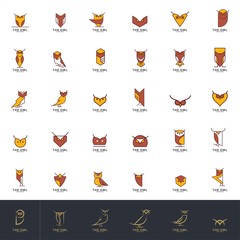 Set of Owl logo design