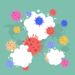 Coronavirus 2019-nCov novel coronavirus concept resposible icon with world map