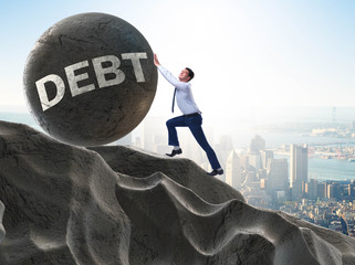 Business concept of debt and borrowing