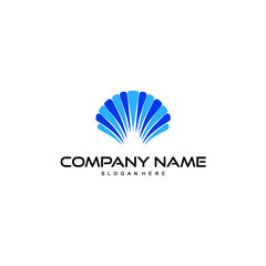 abstract blue color shape logo design vector