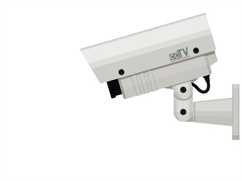 Isolate CCTV on white background