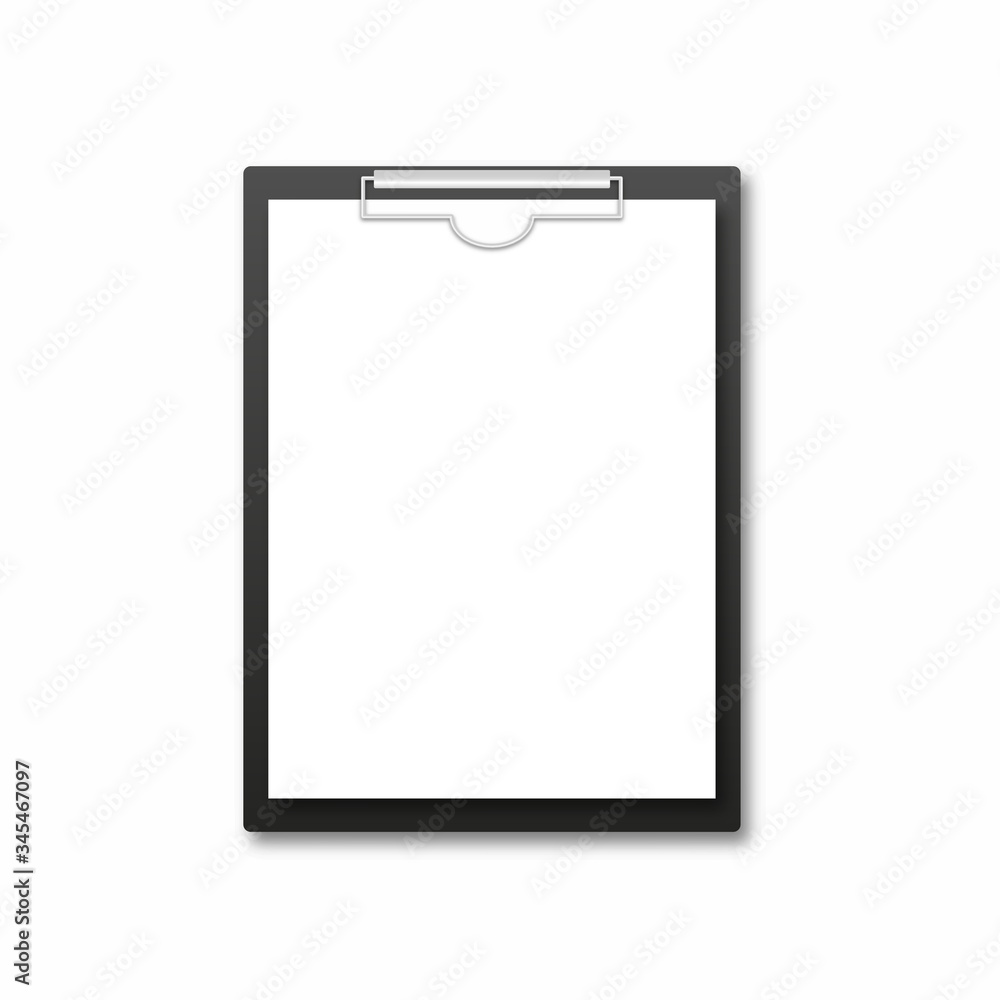 Poster clipboardin realistic trendy design. vector isolated illustration. office folder. notepad informatio