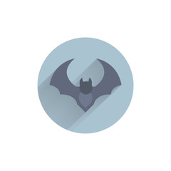 bat colorful flat icon with long shadow. bat flat icon