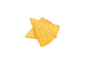 Fototapeta premium Spicy nachos chips isolated on white background
