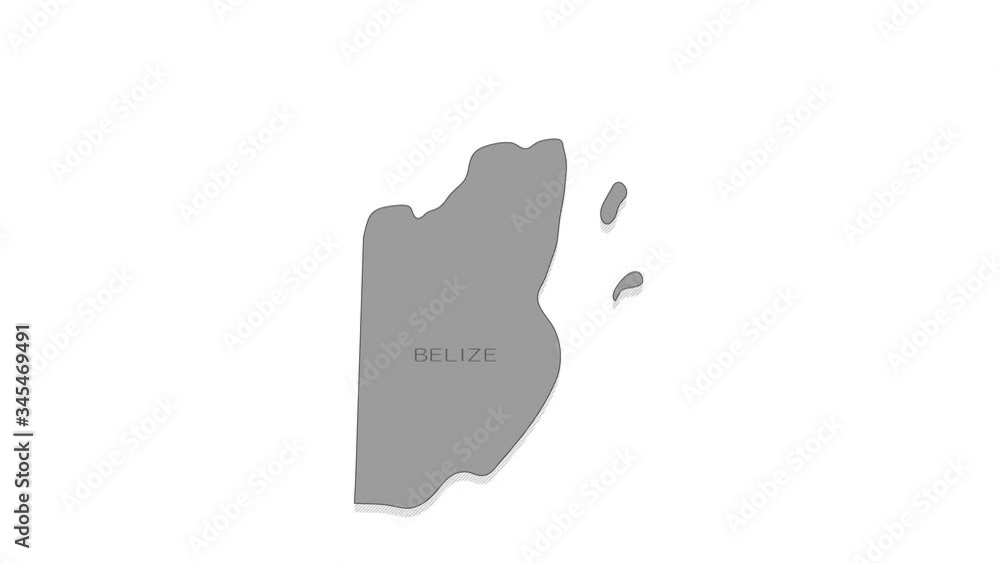Poster belize animated map with alpha channel.