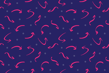 arrow doodle seamless pattern. hand drawn sketch curved texture arrow for fabric print, wrapping paper, interior surface, invitation.