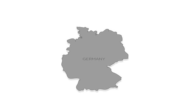 Germany animated map with alpha channel.