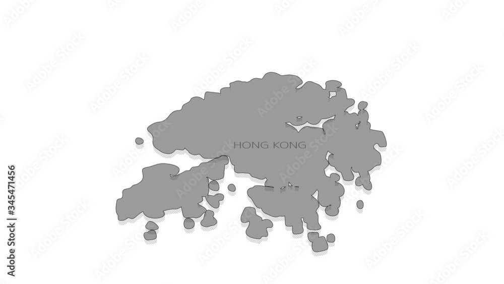 Poster hong kong animated map with alpha channel.