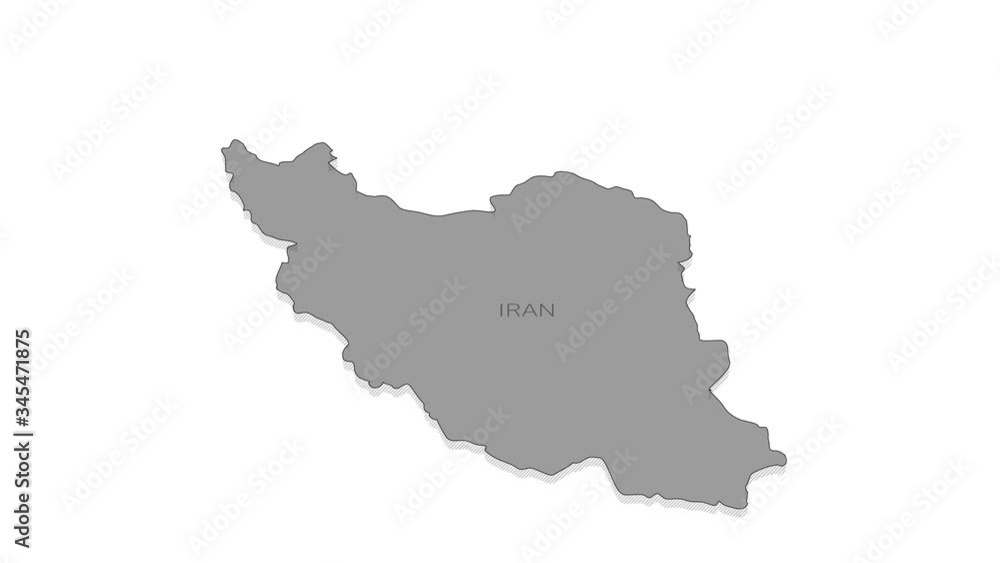 Poster iran animated map with alpha channel.
