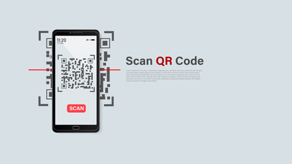 Smart phonescan QR code mobile phone for digital payment concept. modern business concept.Shopping online concept vector illustrator.