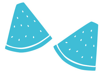 トロピカルフルーツ　スイカ　シルエット