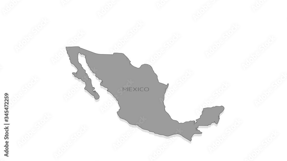 Poster mexico animated map with alpha channel.