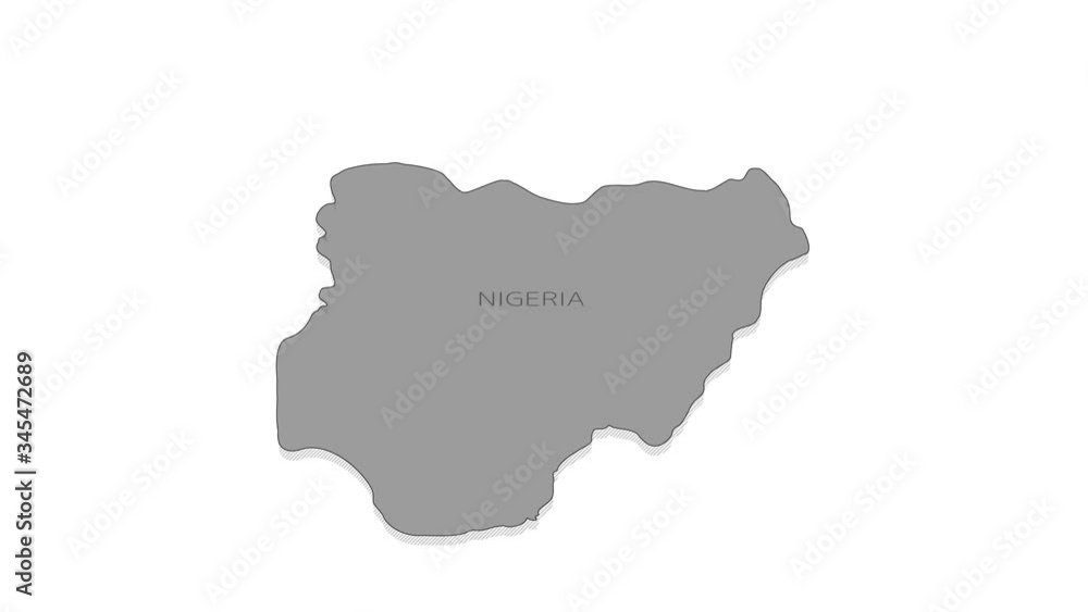 Poster nigeria animated map with alpha channel.