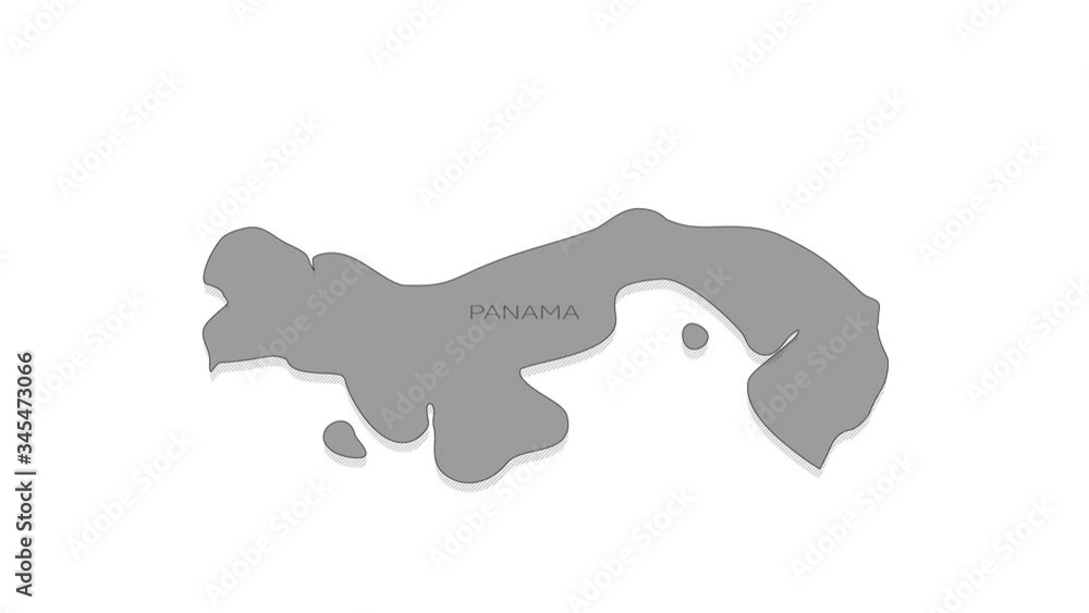 Poster panama animated map with alpha channel.
