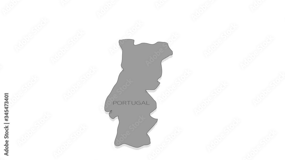 Poster portugal animated map with alpha channel.