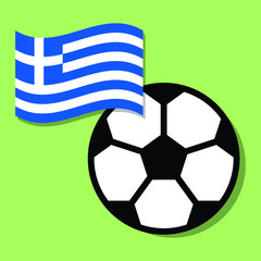 Football ball with Greece national flag 