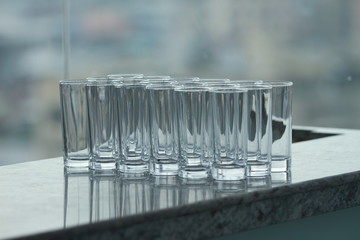 glasses on the table