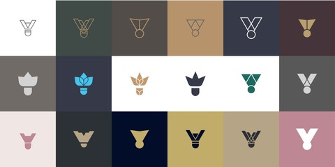 set of Badminton Sport Logo Desig